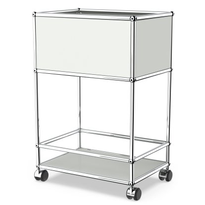USM Haller Bar Sideboard Typ II, Lichtgrau RAL 7035, Weiche Rollen für harte Böden