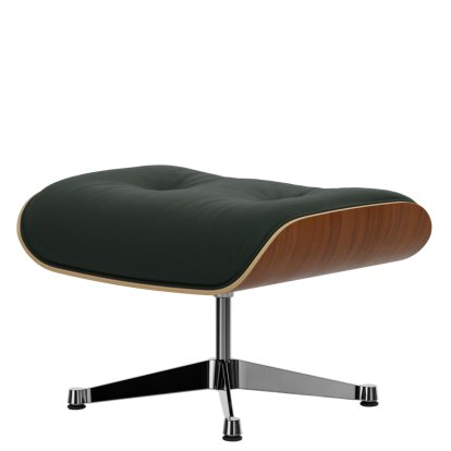 Lounge Chair Ottoman, Nussbaum natur, Leder Premium F jade, Aluminium poliert