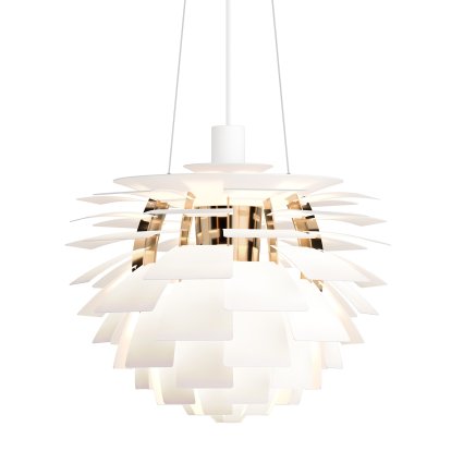 PH Artichoke (Zapfen), Soft white / Messing, Ø 48 cm