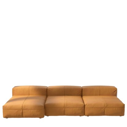 Vetsak Sofa Set 4, Leather - Brown, Ohne Kissen