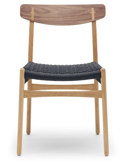 CH23 Dining Chair, Eiche/Nussbaum geölt, Geflecht schwarz