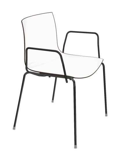 Catifa 46 Tube, Schwarz, Zweifarbig, Rücken anthrazit, Sitz weiß, Mit Armlehnen