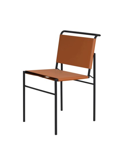 Roquebrune Chair, cognac, Schwarz pulverbeschichtet
