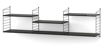 String System Wandregal L, 30 cm, Schwarz, Eschefurnier schwarz