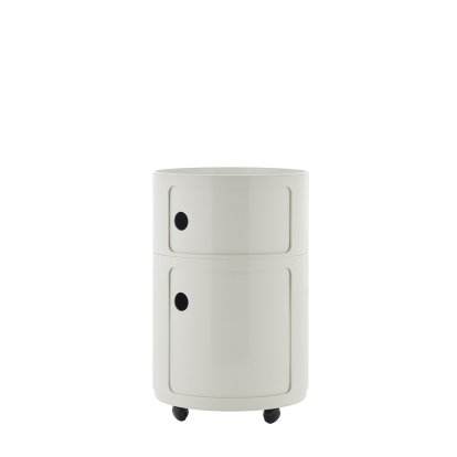 Componibili Container Big, 2 Fächer, Weiß, Mit Rollen