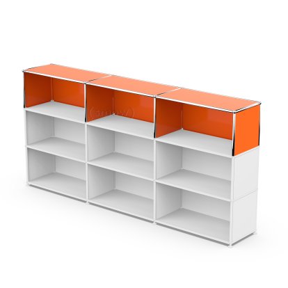 USM Haller Anbaupaket Vertikal 3, Reinorange RAL 2004, 35 cm
