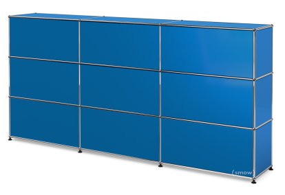 USM Haller Theke Typ 1, Enzianblau RAL 5010, 225 cm (3 Elemente), 35 cm