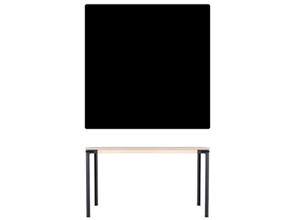 Seiltänzer Tisch, 75 x 120 x 120 cm, Linoleum schwarz, Schwarz