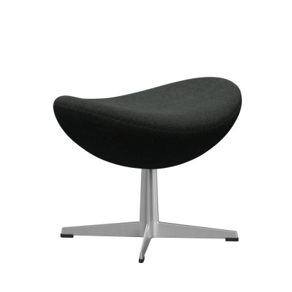 Egg Fußhocker, Re-wool, 198 - Black/natural, Satingebürstetes Aluminium