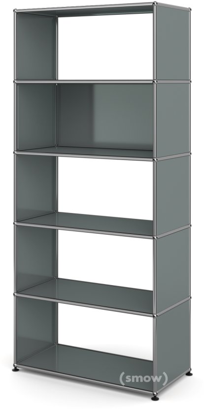 USM Haller Wohnzimmer Regal M, 1 Rückwand, Mittelgrau RAL 7005