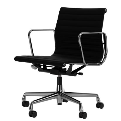 Aluminium Chair EA 117, Poliert, Leder Premium F, Nero