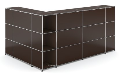 USM Haller Theke Typ 4, USM braun, Ecke offen