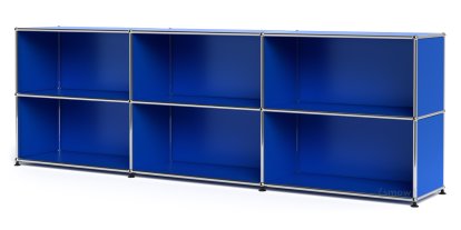 USM Haller Sideboard XL, individualisierbar, Enzianblau RAL 5010, Offen, Offen