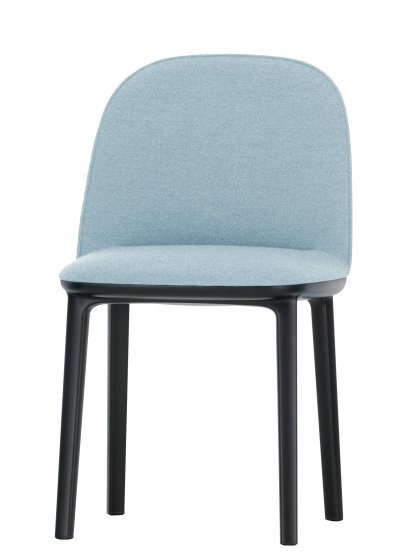 Softshell Side Chair, Lichtgrau / eisblau, Filzgleiter für harte Böden