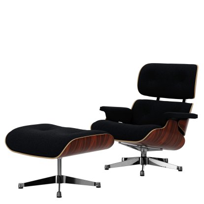 Lounge Chair & Ottoman Nubia, Anthrazit schwarz / Santos Palisander, natur