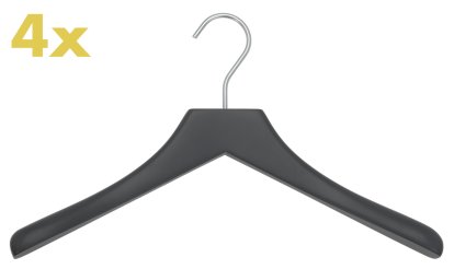 Kleiderbügel 0112 4er Set, Schieferschwarz, Chrom matt