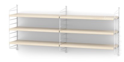 String System Wandregal M, 20 cm, Weiß, Eschefurnier