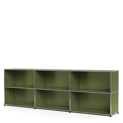 USM Haller Sideboard XL, individualisierbar, Olivgrün RAL 6003, Offen, Offen