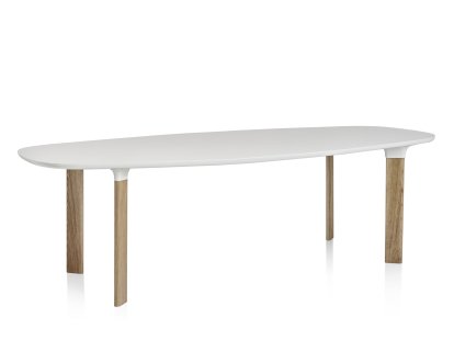 Analog, Weißes Laminat, Beine Eiche, 245 x 105 cm
