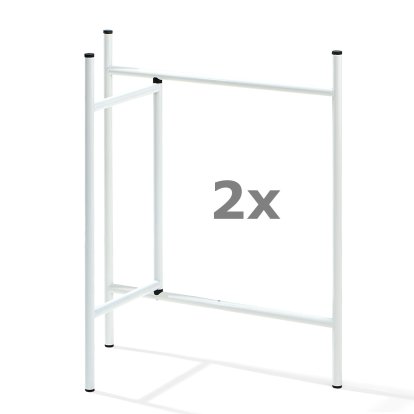 Eiermann 3 Tischbock (2er Set), 78 cm, 78 cm, Weiß