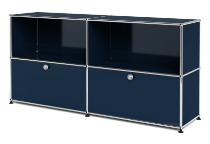 USM Haller Sideboard L mit 2 Klappen, Stahlblau RAL 5011