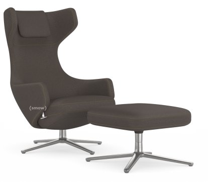 Grand Repos, Sessel Grand Repos & Ottoman, Stoff Cosy 2 Muskat, 41 cm, Poliert