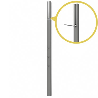 Line Garderobe, Lack Basisfarbe zement, Chrom matt