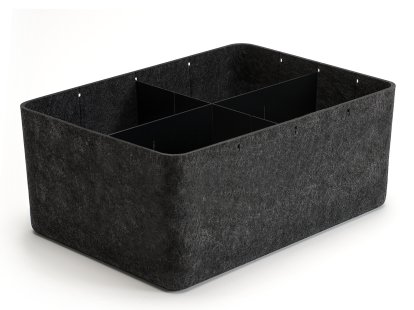 USM Inos Box, B 45,3 x H 19 cm, Anthrazitgrau, Unterteilung 3