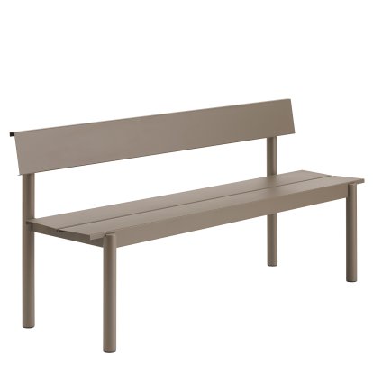 Linear Steel Bank mit Rückenlehne, L 170 x B 50,9 cm, Taupe