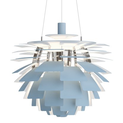 PH Artichoke (Zapfen), Dusty blue / Chrome, Ø 60 cm