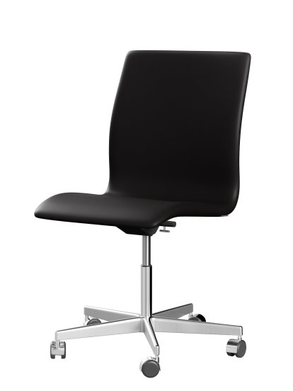 Oxford, Mit Armlehnen, Niedriger Rücken, Rollfuß, Softleder, Black-brown
