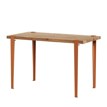 Tiptoe Esstisch Lobo, Eiche recycled, Tangerinenrot