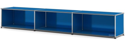 USM Haller Lowboard XL, individualisierbar, Enzianblau RAL 5010, Offen, 35 cm