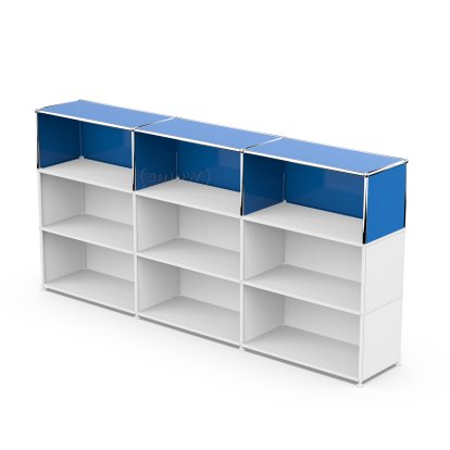 USM Haller Anbaupaket Vertikal 3, Enzianblau RAL 5010, 35 cm