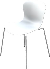 Details Fritz Hansen NAP Stapelstuhl NAP Stapelstuhl, Sonderhöhe 47,5 cm, Milchweiß, Chrome