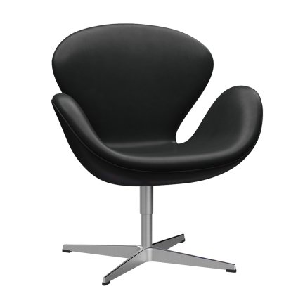 Swan Chair, 40 cm, Leder Grace, Black