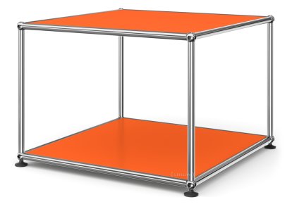 USM Haller Beistelltisch 50, Oben und unten Metall, Reinorange RAL 2004