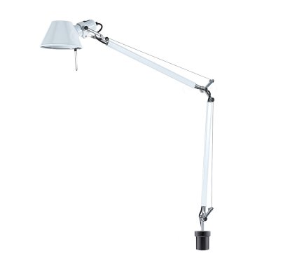 Tolomeo Tavolo, Weiß, mit USM-Haltezapfen für USM Haller Tischbein, Halogenlampe