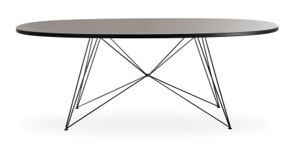 Tavolo XZ3 Oval, Fenix schwarz, Schwarz lackiert