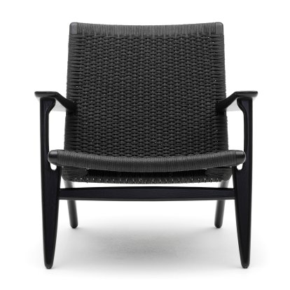 CH25 Lounge Chair, Eiche schwarz lackiert, Schwarz