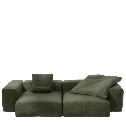 Vetsak Sofa Set 2, XL, Leather - Olive, Mit Kissen