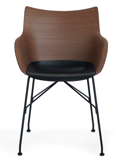 Q/Wood, Buche dunkel / Sitz schwarz, Schwarz lackiert