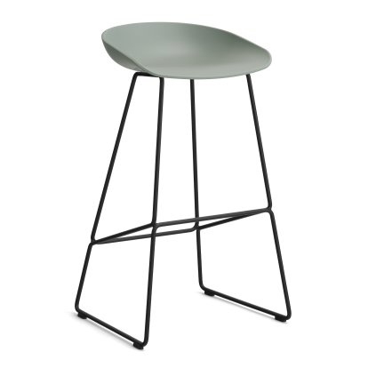 About A Stool AAS 38 Barhocker, Barvariante: Sitzhöhe 74 cm, Stahl pulverbeschichtet schwarz, Fall green 2.0