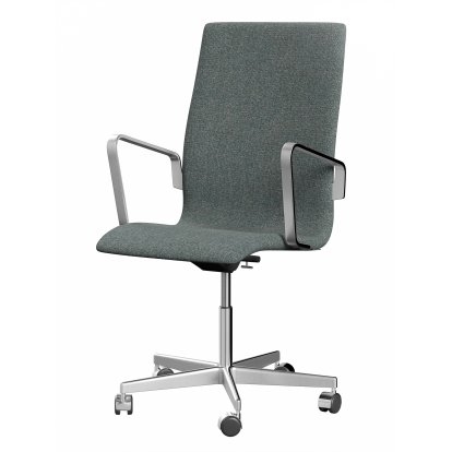 Oxford Bürodrehstuhl, Mit Armlehnen, Mittelhoher Rücken, Rollfuß, Hallingdal 65, 130 - Grey