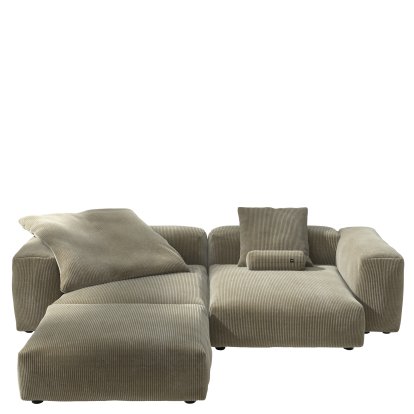 Vetsak Sofa Set 3, Cord velours - Khaki, Mit Kissen