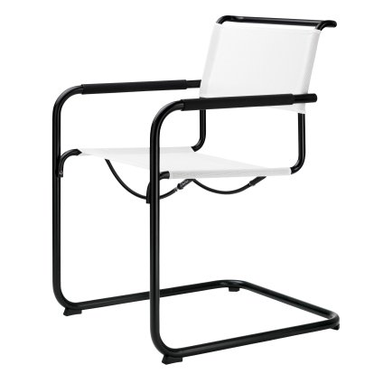 S 34 N All Seasons Freischwinger, Schwarz, Weiß, Ohne Kissen, Elastomer schwarz