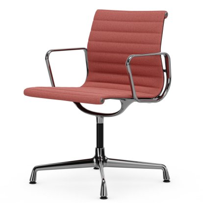 Aluminium Chair EA 103 / EA 104, EA 103 - nicht drehbar, Poppy red / elfenbein, Verchromt