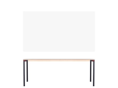 Seiltänzer Tisch, 75 x 190 x 90 cm, Laminat seidenmatt weiß, rot