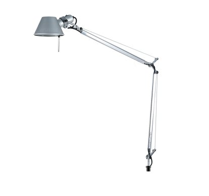 Tolomeo Tavolo, Aluminium, mit USM-Haltezapfen für USM Haller Adaptionspunkt, Halogenlampe