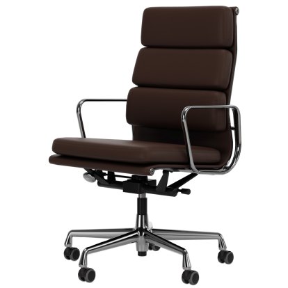 Soft Pad Chair EA 219, Poliert, Leder Standard kastanie, Plano braun, Weich für harte Böden